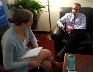 Care Dimensions Nate Lamkin and U.S. Rep. Seth Moulton aide Margo Brown