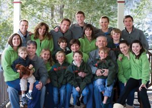 John and Lorraine Tegan portrait with children and grandchildren. Lorraine Tegan received hospice at home from Care Dimensions