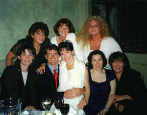 Swampscott, MA High School Class of 1985 friends celebrate at wedding in 2001